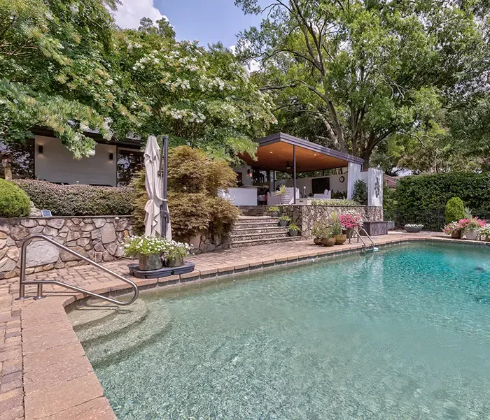 home tour mid century modern lake wylie pool
