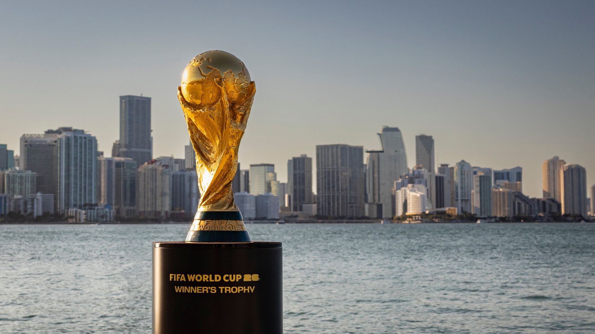MIAMI, FLORIDA - MAY 09: FIFA World Cup Trophy on display at Key Biscayne on May 09, 2024 in Miami, Florida. (Photo by Eva Marie Uzcategui - FIFA/FIFA via Getty Images)
