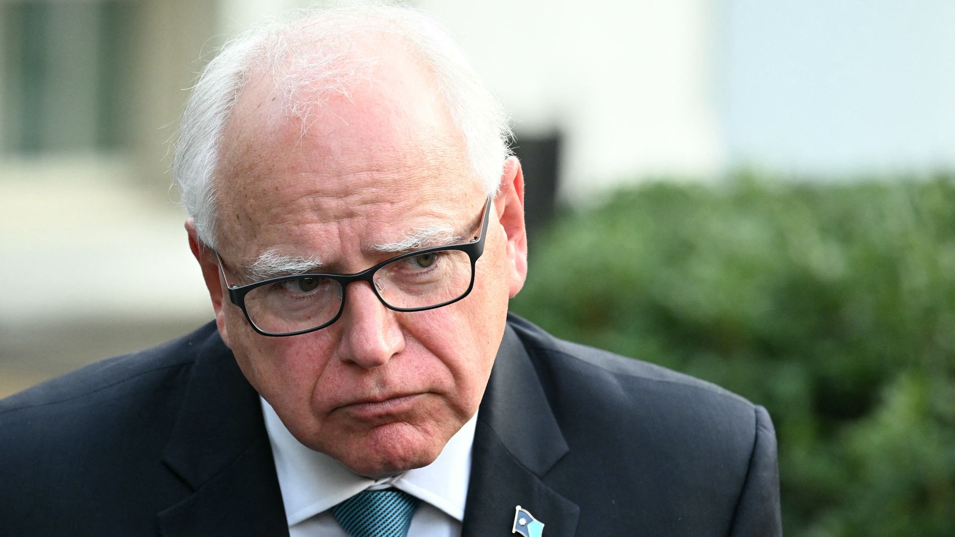 Governor of Minnesota Tim Walz speaks to reporters after meeting with US President Joe Biden at the White House in Washington, DC, July 3, 2024. (AFP Photo)