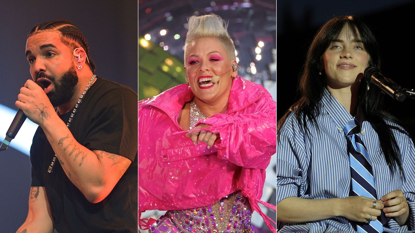 Drake, Pink, Billie Eilish among performers dodging bizarre objects ...