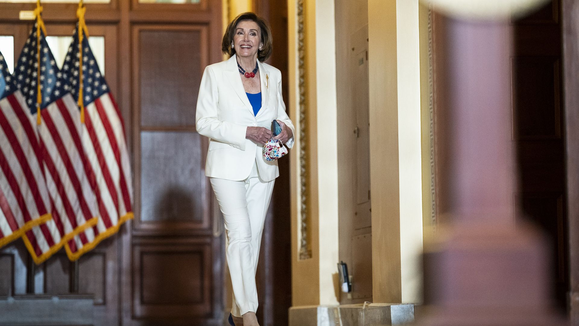 House Speaker Nancy Pelosi is seen walking through the U.S Capitol.