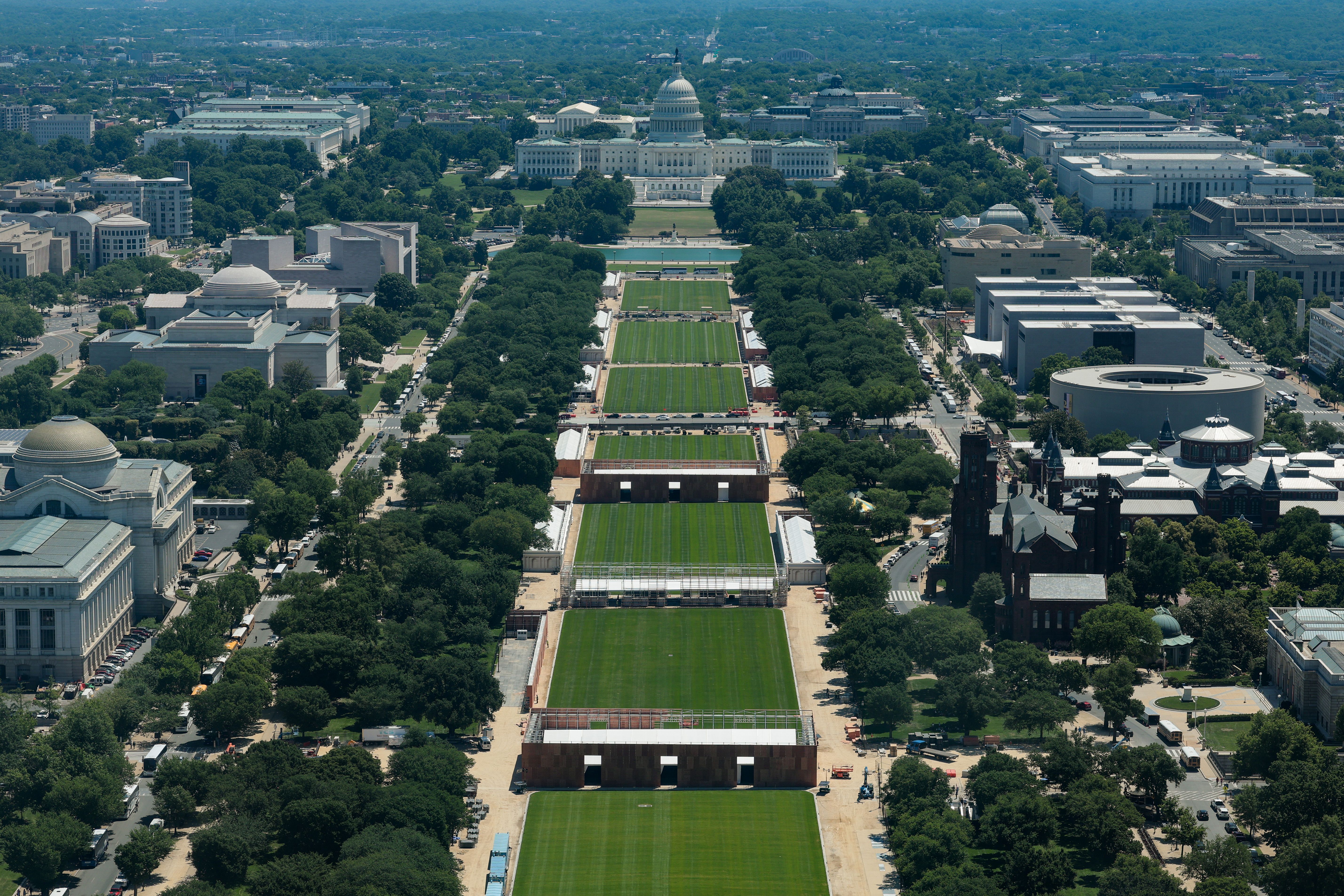 Bird's eye view of DC's National Mall