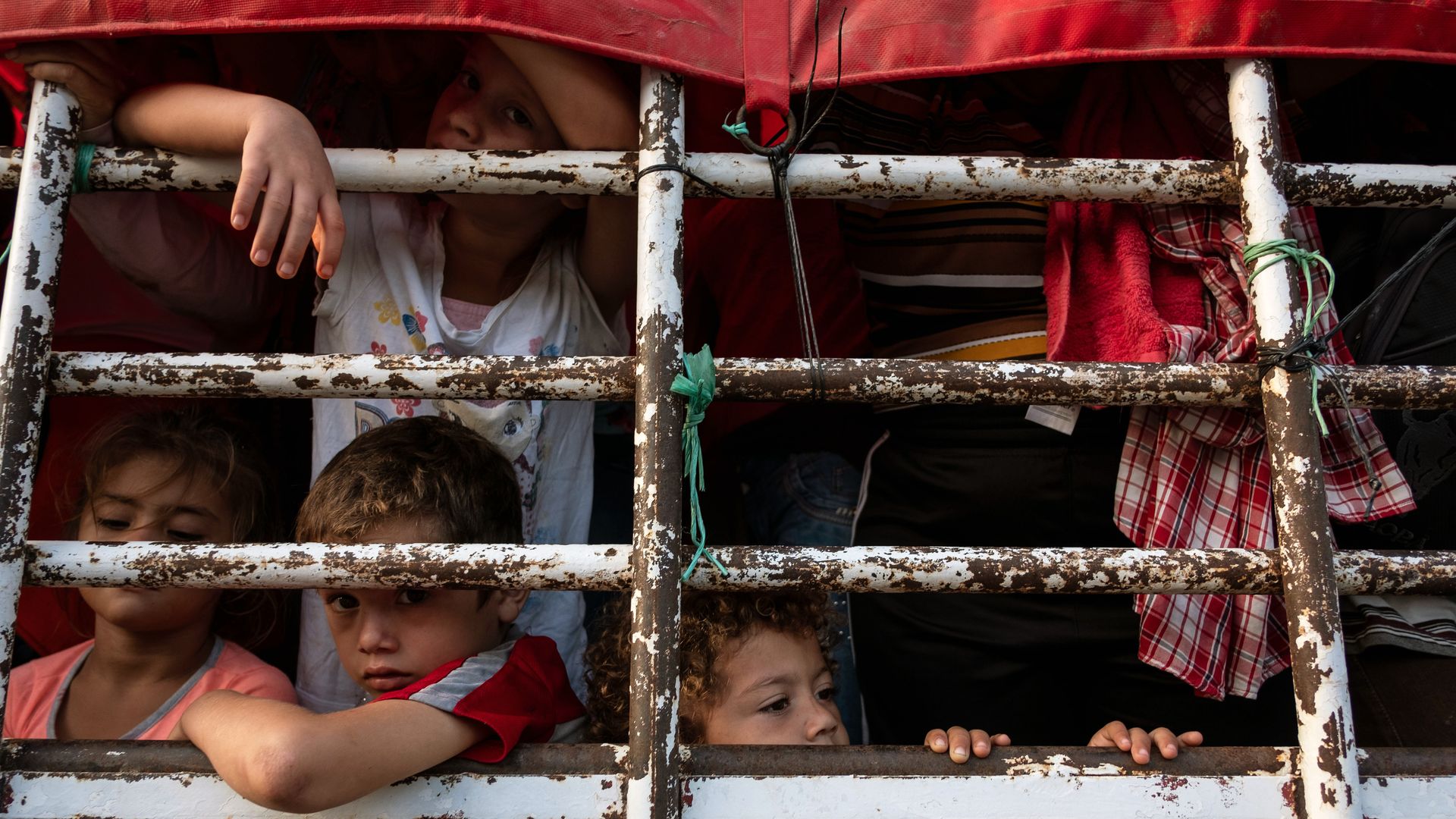 Caravan seen through bars