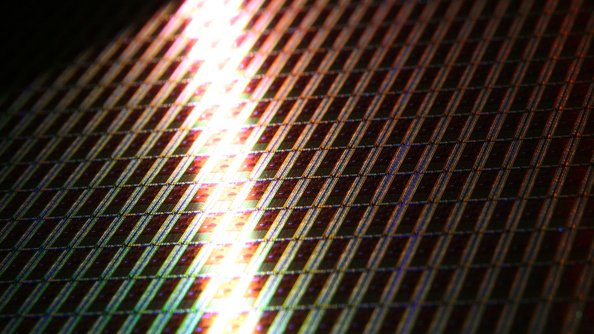 An Intel chip wafer
