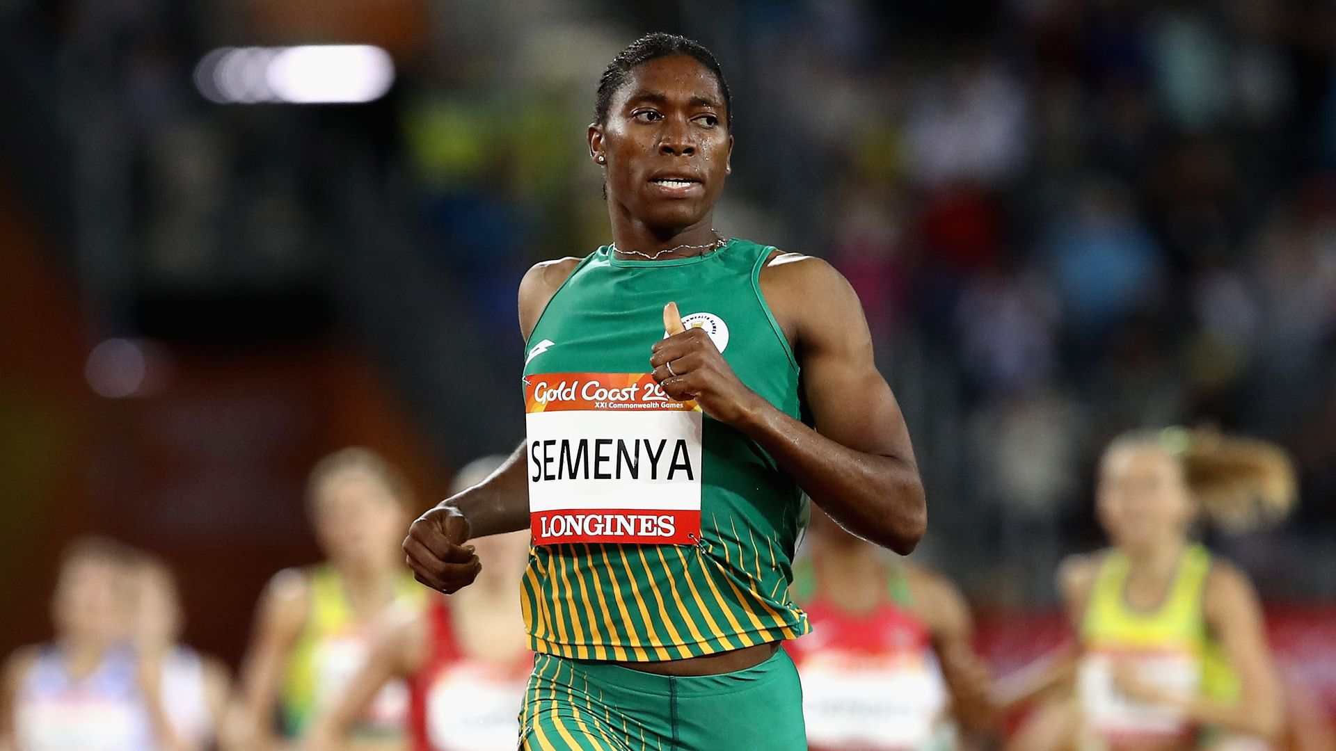 Caster Semenya of South Africa wins gold in the Women's 1500 metres final at the Gold Coast 2018 Commonwealth Games at Carrara Stadium on April 10, 2018.