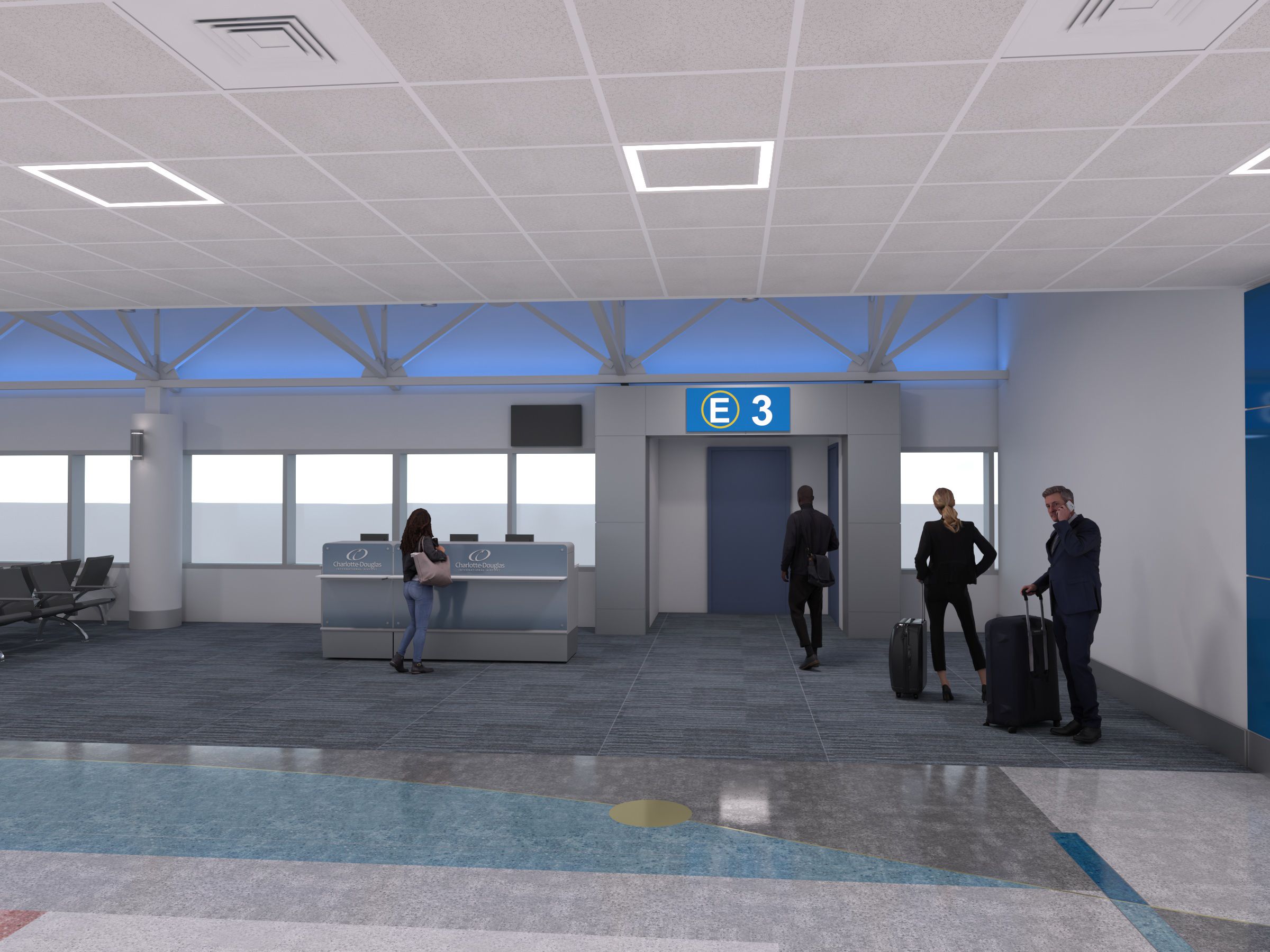 Concourse E renovations rendering. 