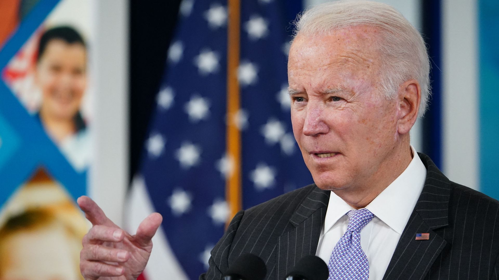 President Biden is seen addressing reporters on Wednesday.