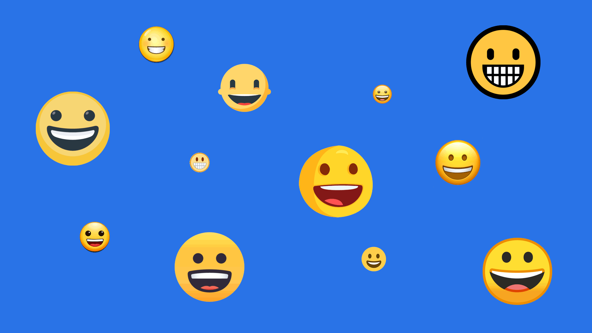 An illustration of several emojis smiling, then looking worried