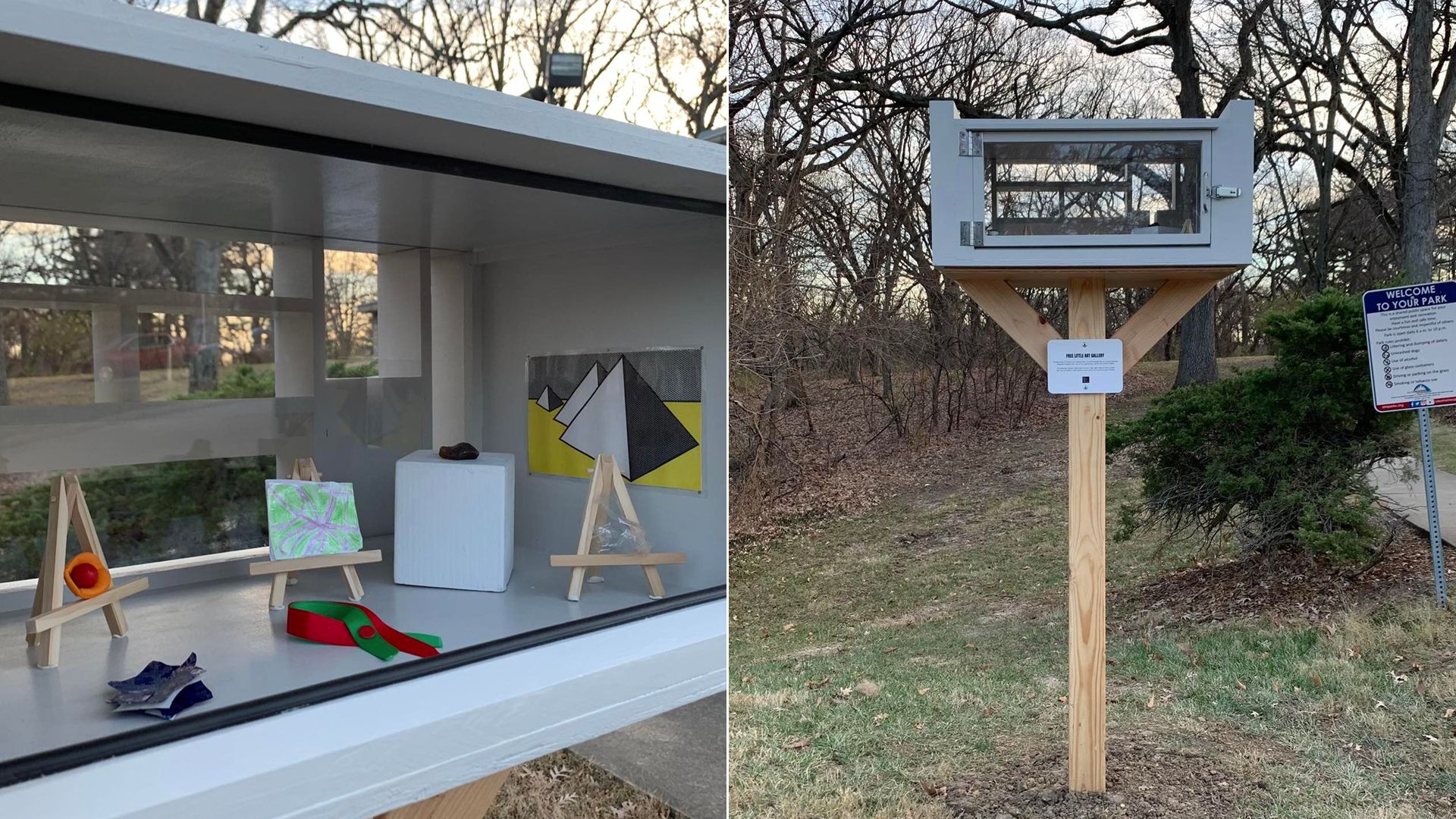 Free little art gallery outside of the Des Moines Art Center