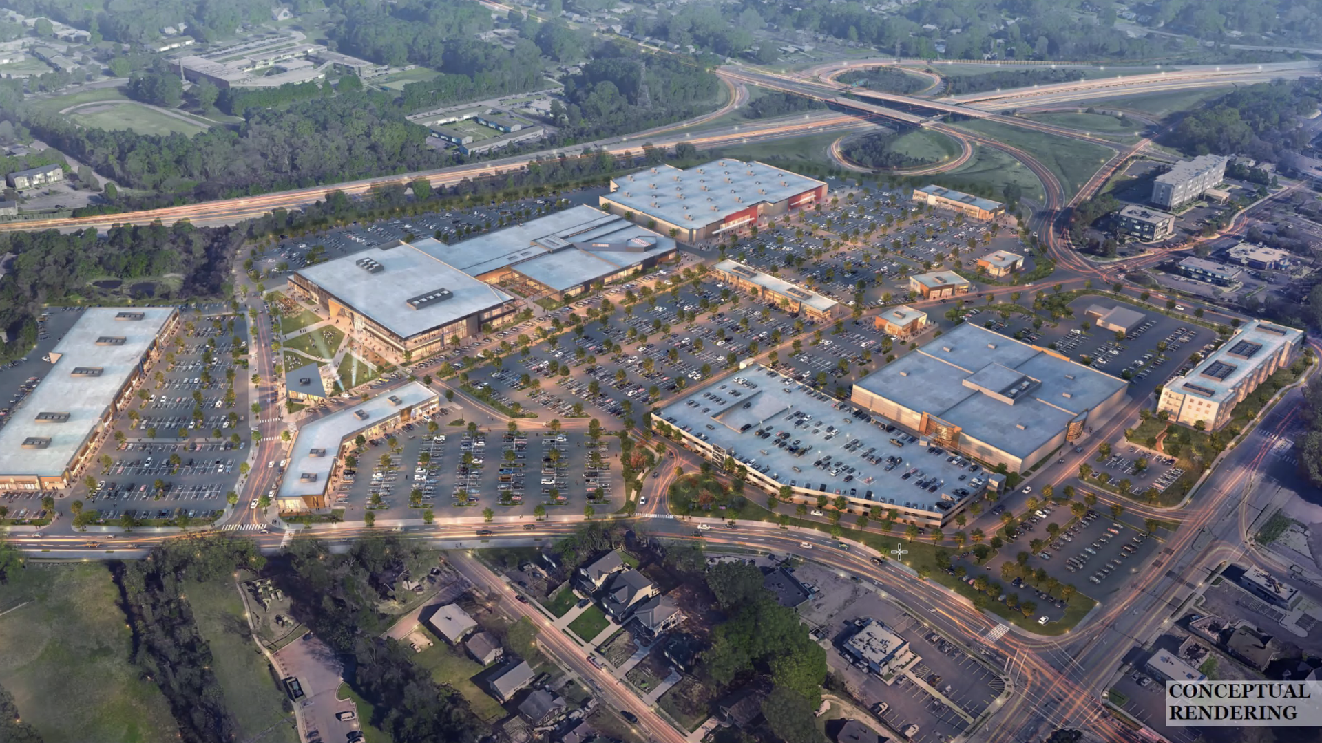 A rendering of the proposed changes to Northgate Mall in Durham