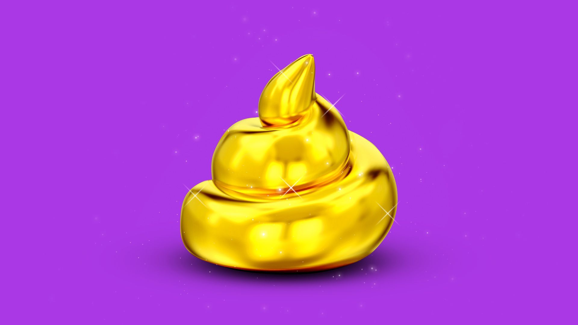 Illustration of a golden, sparkling pile of poop.