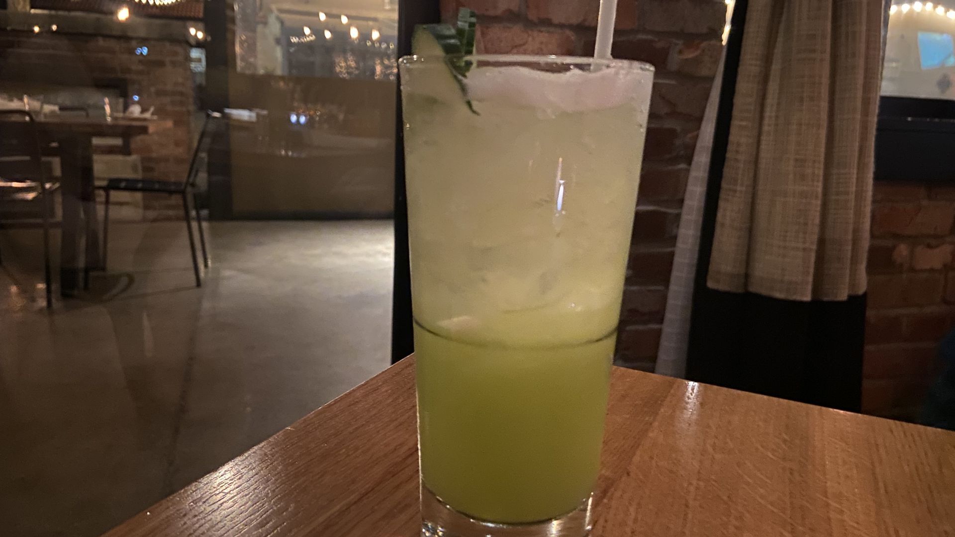 The Hulk cocktail on a table