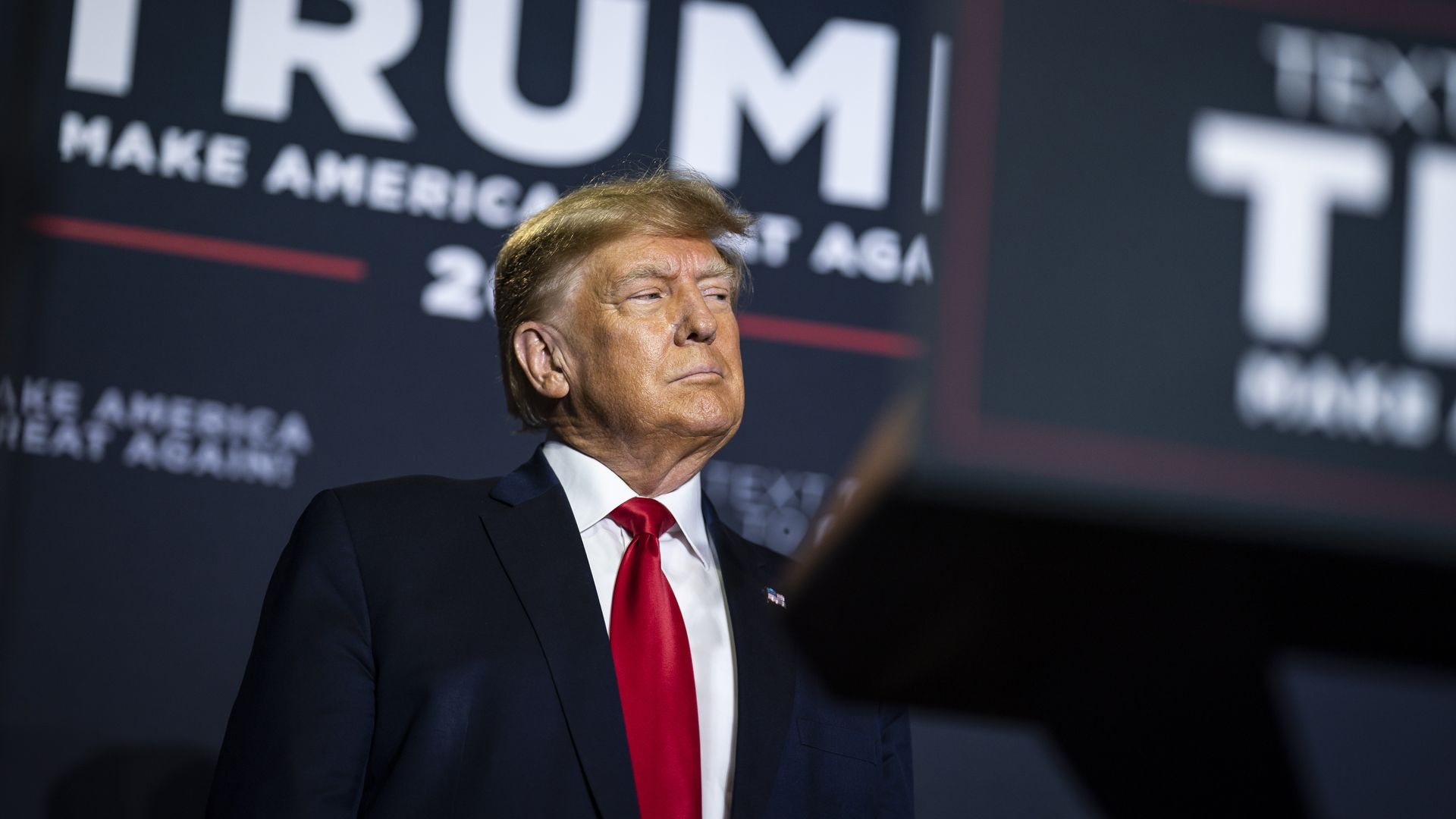 Former President Trump in Manchester, New Hampshire, in April 2023.