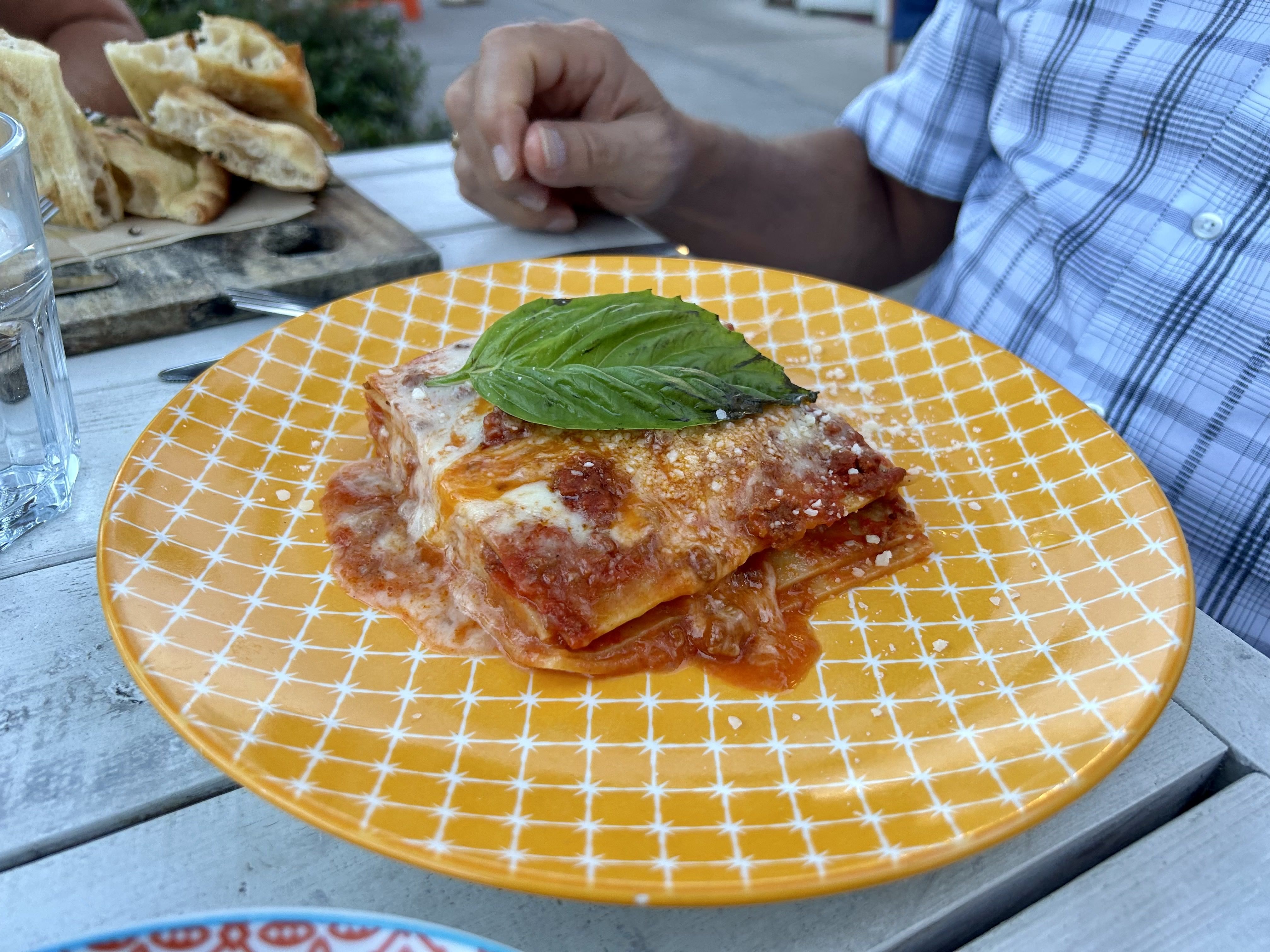 a plate of lasagna