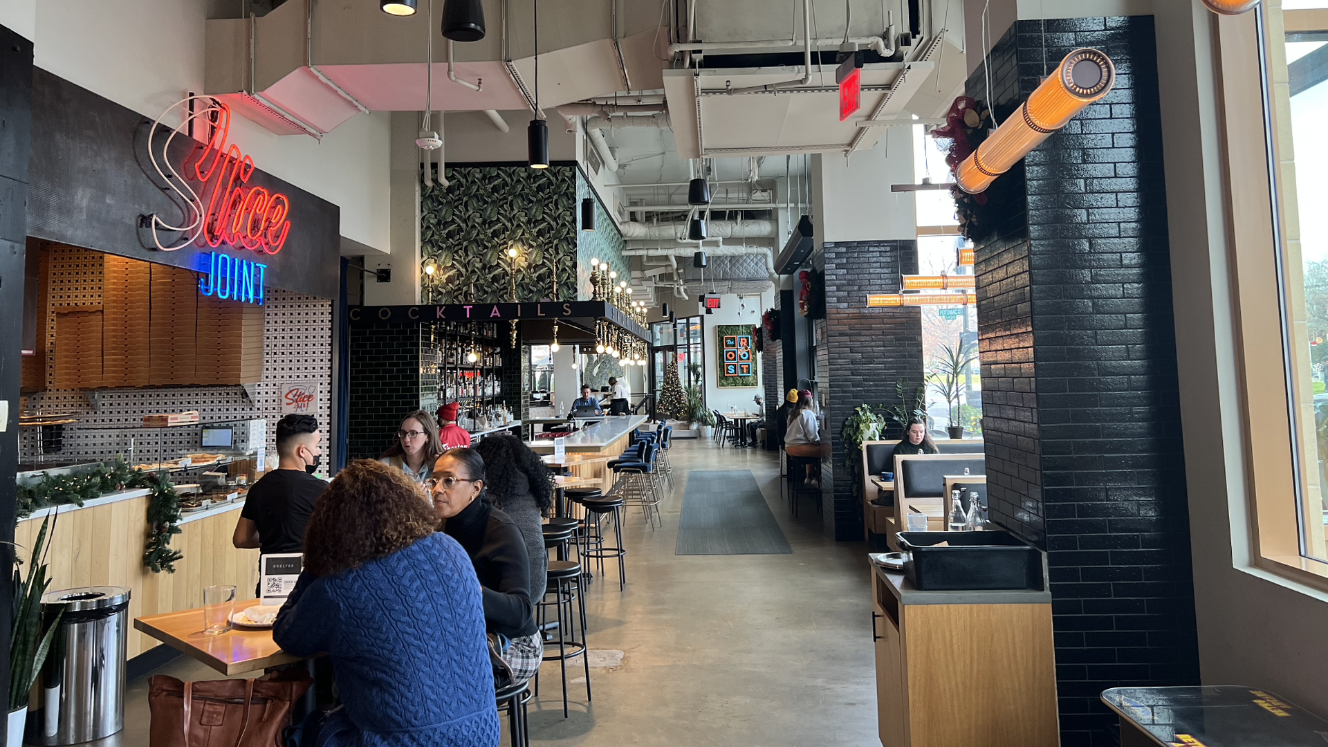 The inside of The Roost food hall.