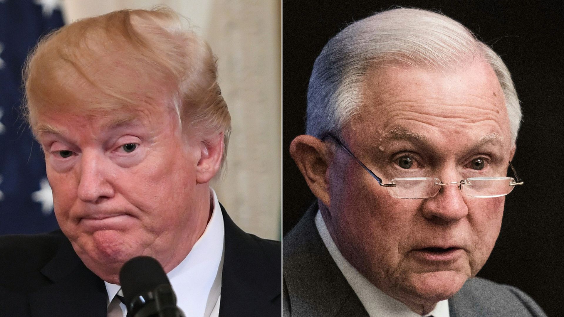 Side by side photo of Trump and Sessions