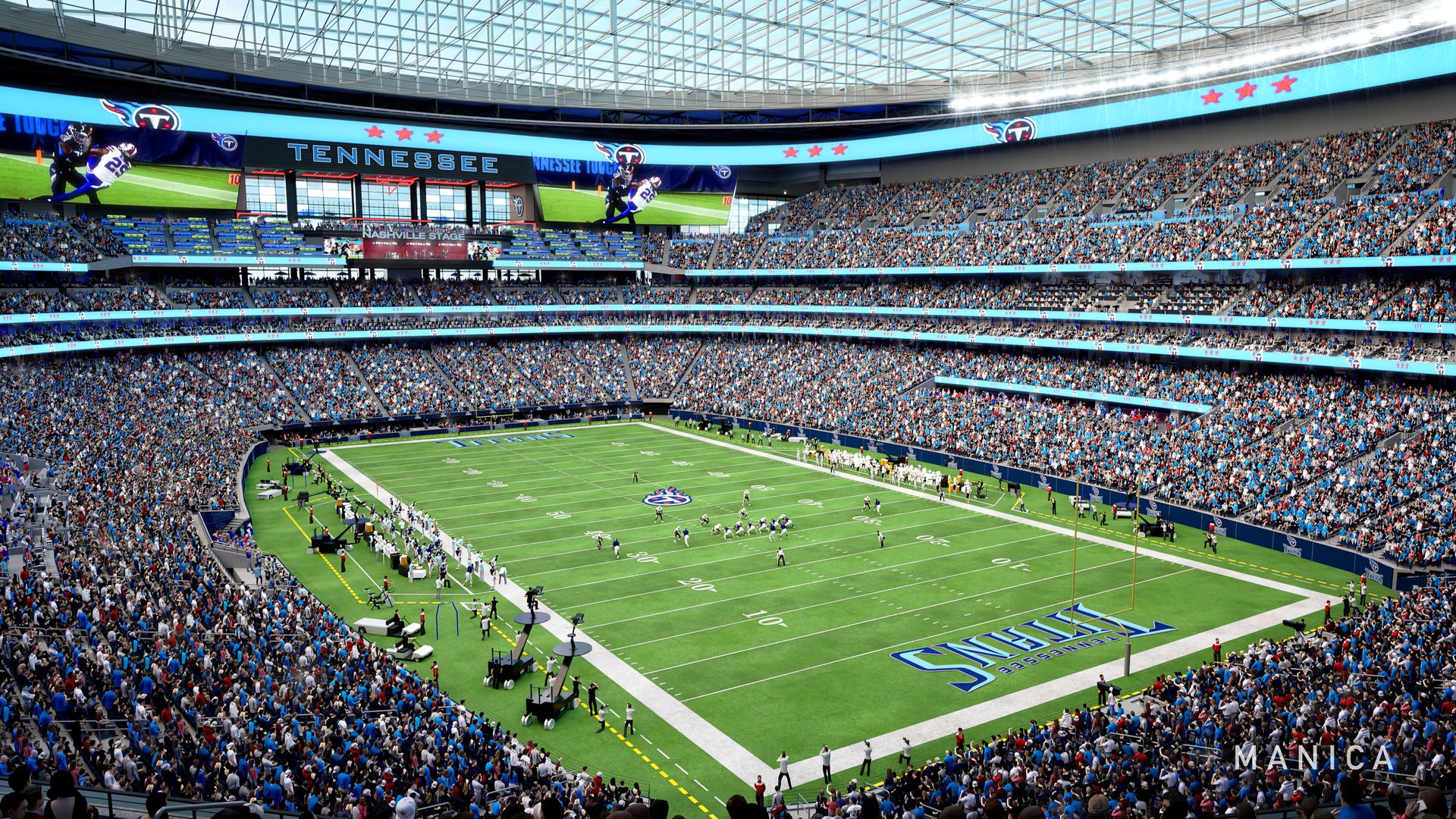 A rendering of the interior of the Titans' proposed stadium.