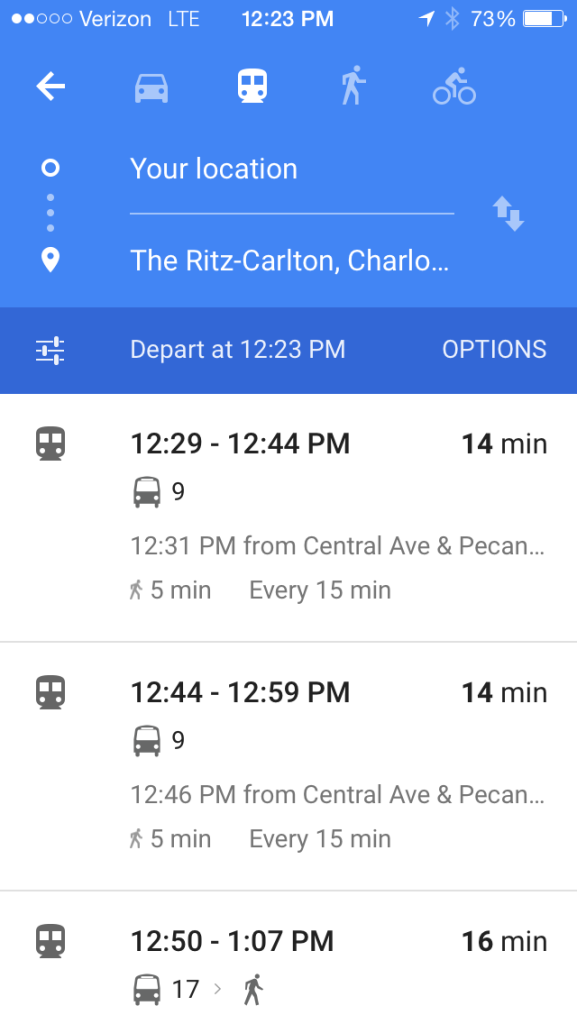 Google Maps public transportation