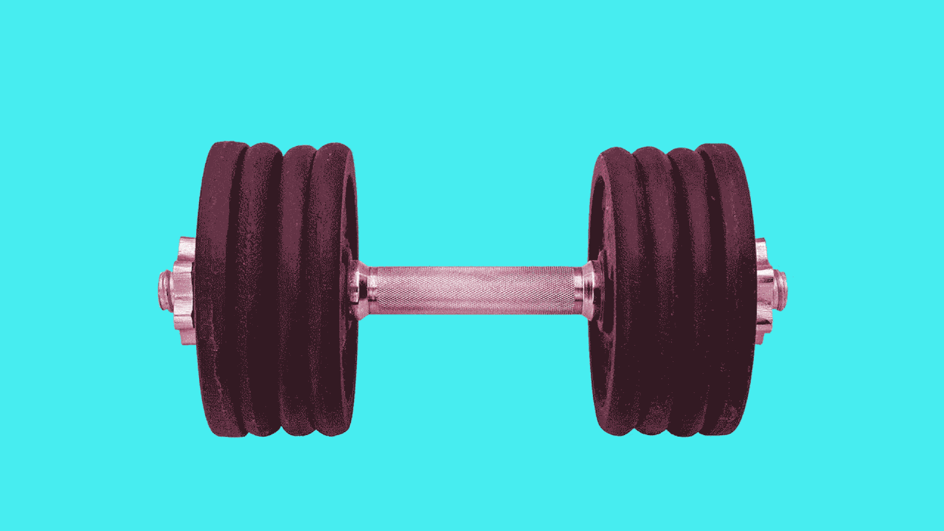 Animated gif of a cursor lifting a dumbbell 