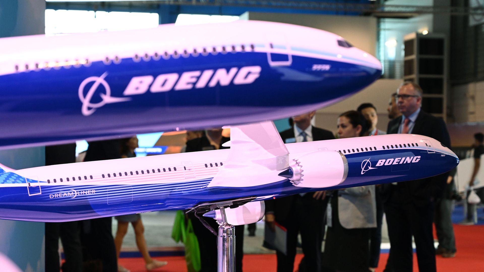 Two model Boeing planes 