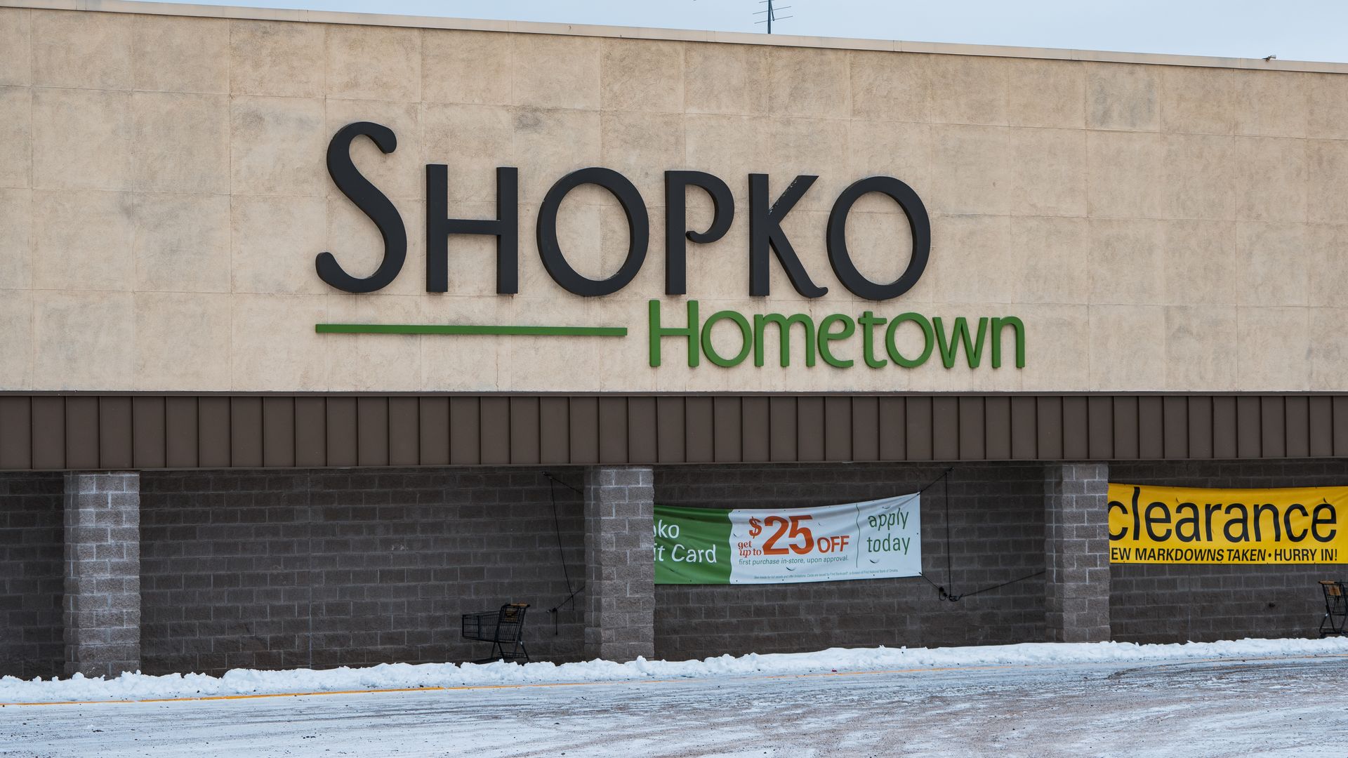 Shopko store with a clearance sign