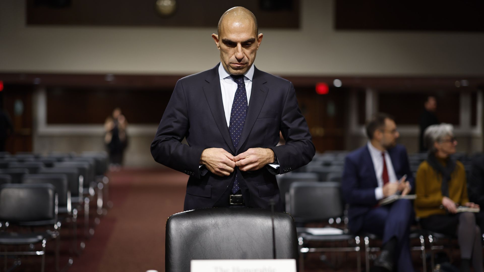 CFTC Chair Rostin Behnam testifies before the Senate Ag committee on FTX. Source: Bloomberg/Contributor