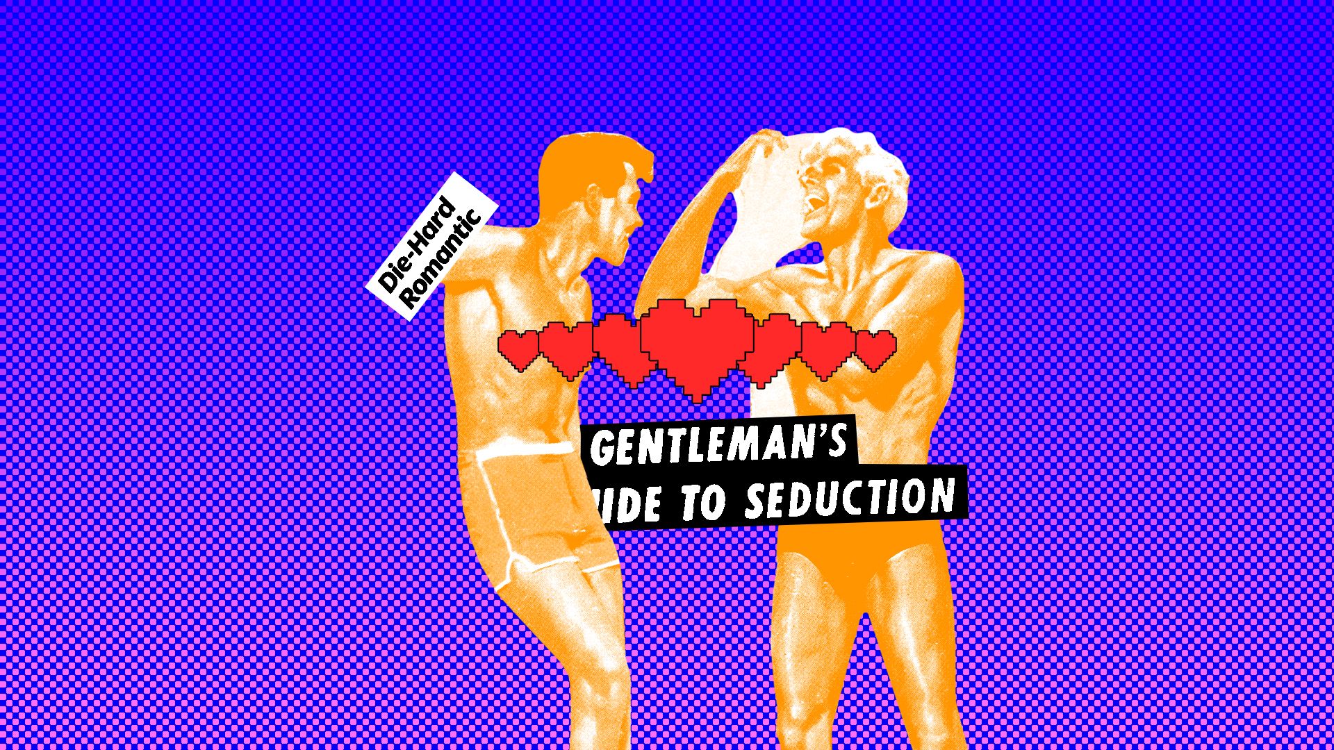 Collage of vintage romance imagery