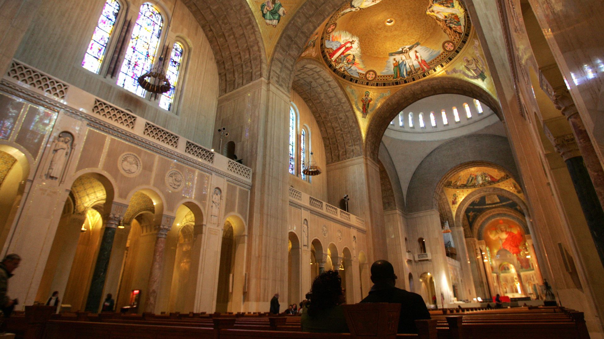 people sit at a Church