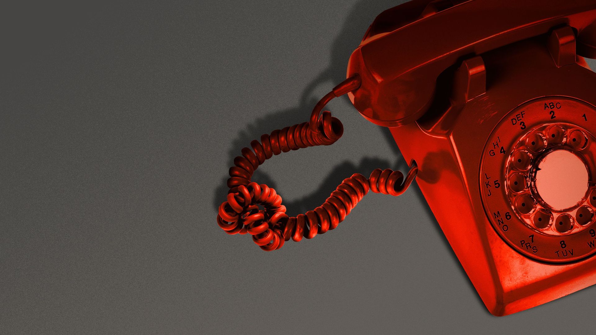 Illustration of a rotary phone with a knot in the wire.