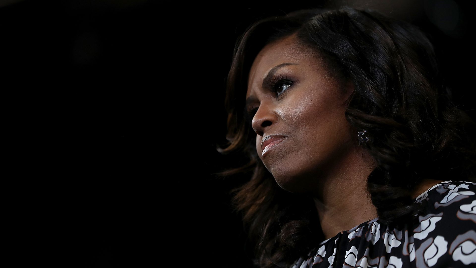Photo of Michelle Obama's side profile