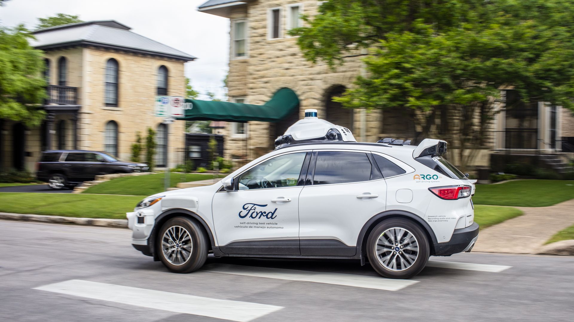 A Ford Escape equipped with Argo AI's self-driving technology 