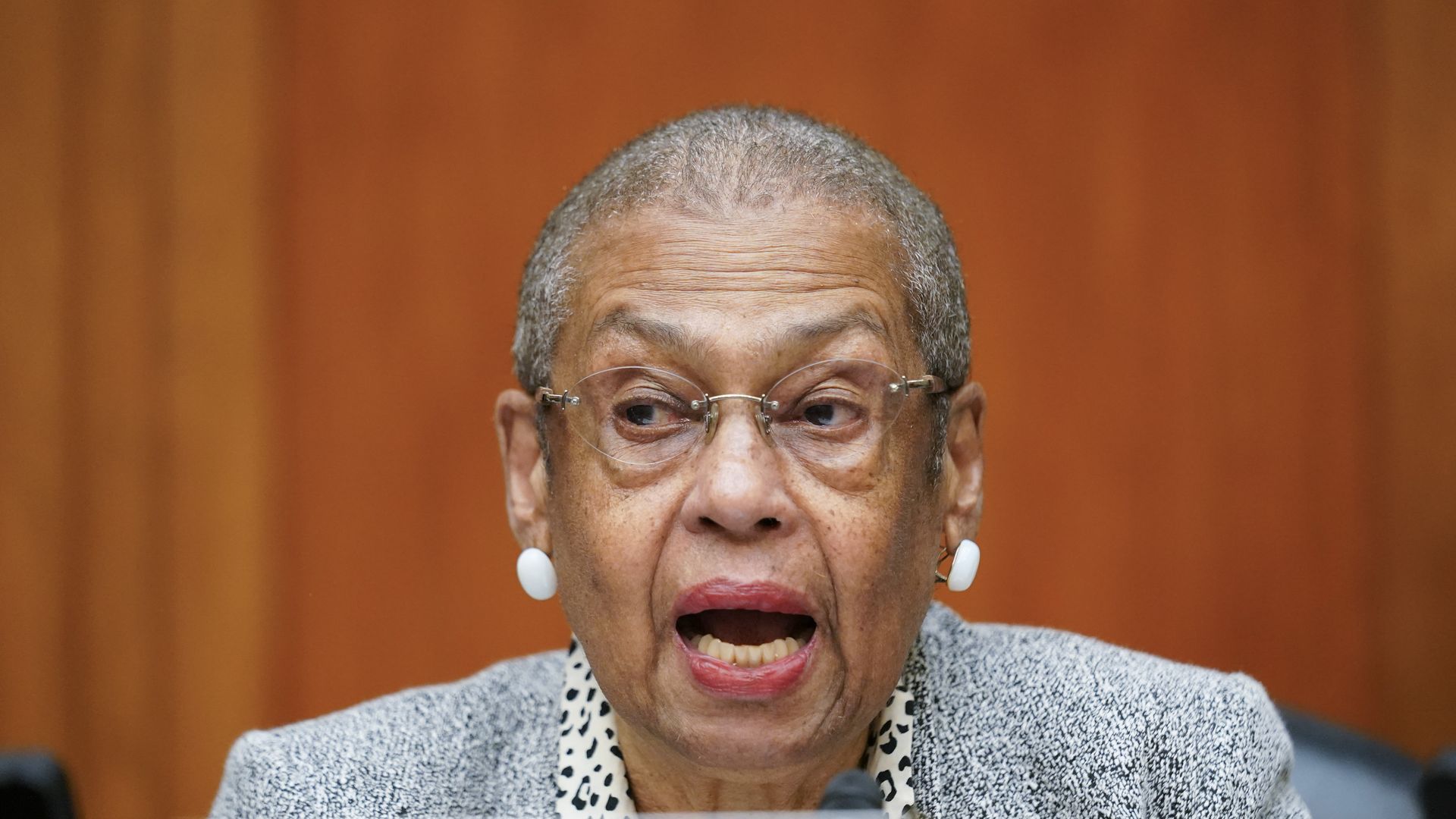 Del. Eleanor Holmes Norton (D-D.C.) speaks during a House Oversight committee hearing on gun violence last June. (Photo by Andrew Harnik-Pool/Getty Images)