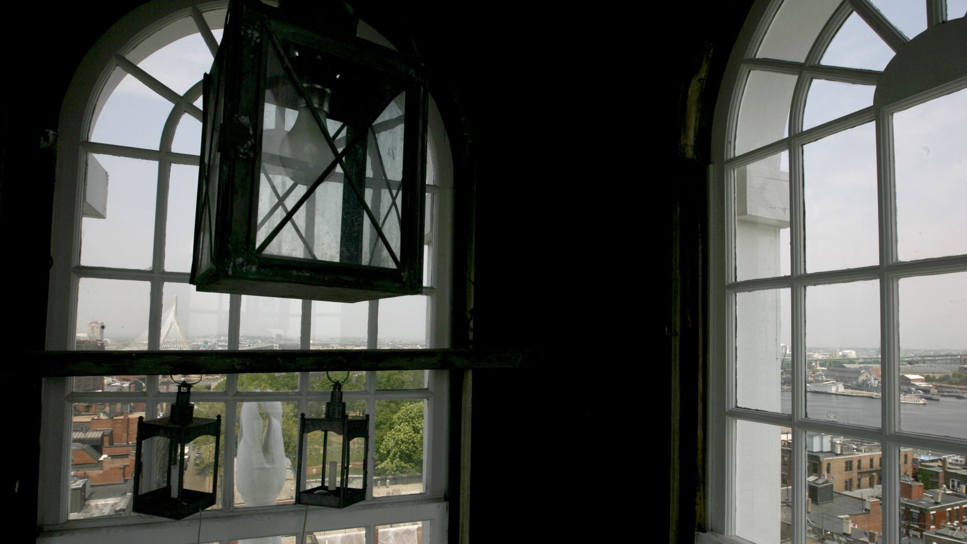 lanterns in a window
