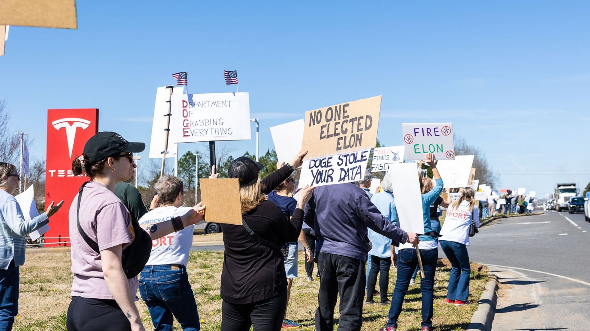 Tesla Protests Tesla protests continue across the country, including Charlotte - Axios ...