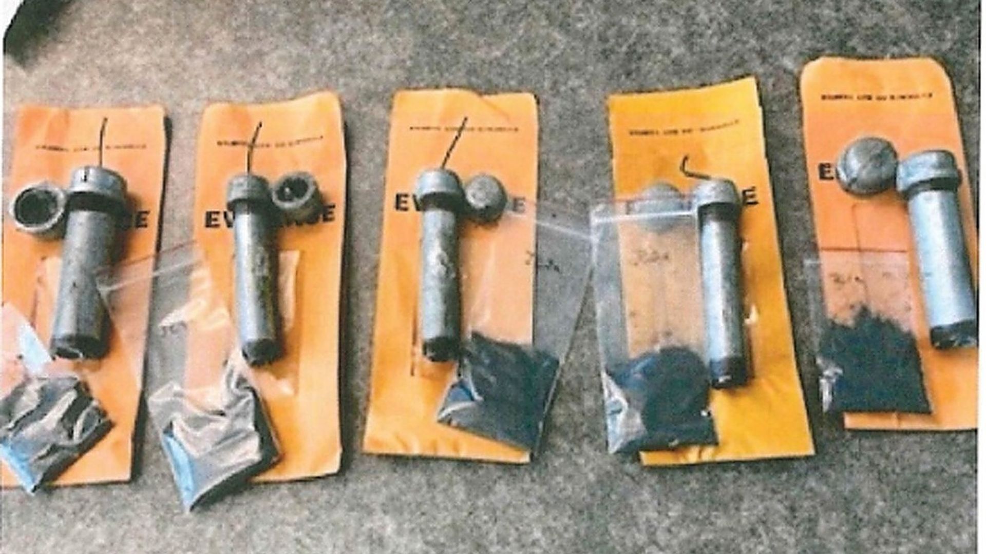 5 improvised explosive devices that the FBI says were fully operational and could cause great bodily harm or injury if handled improperly.