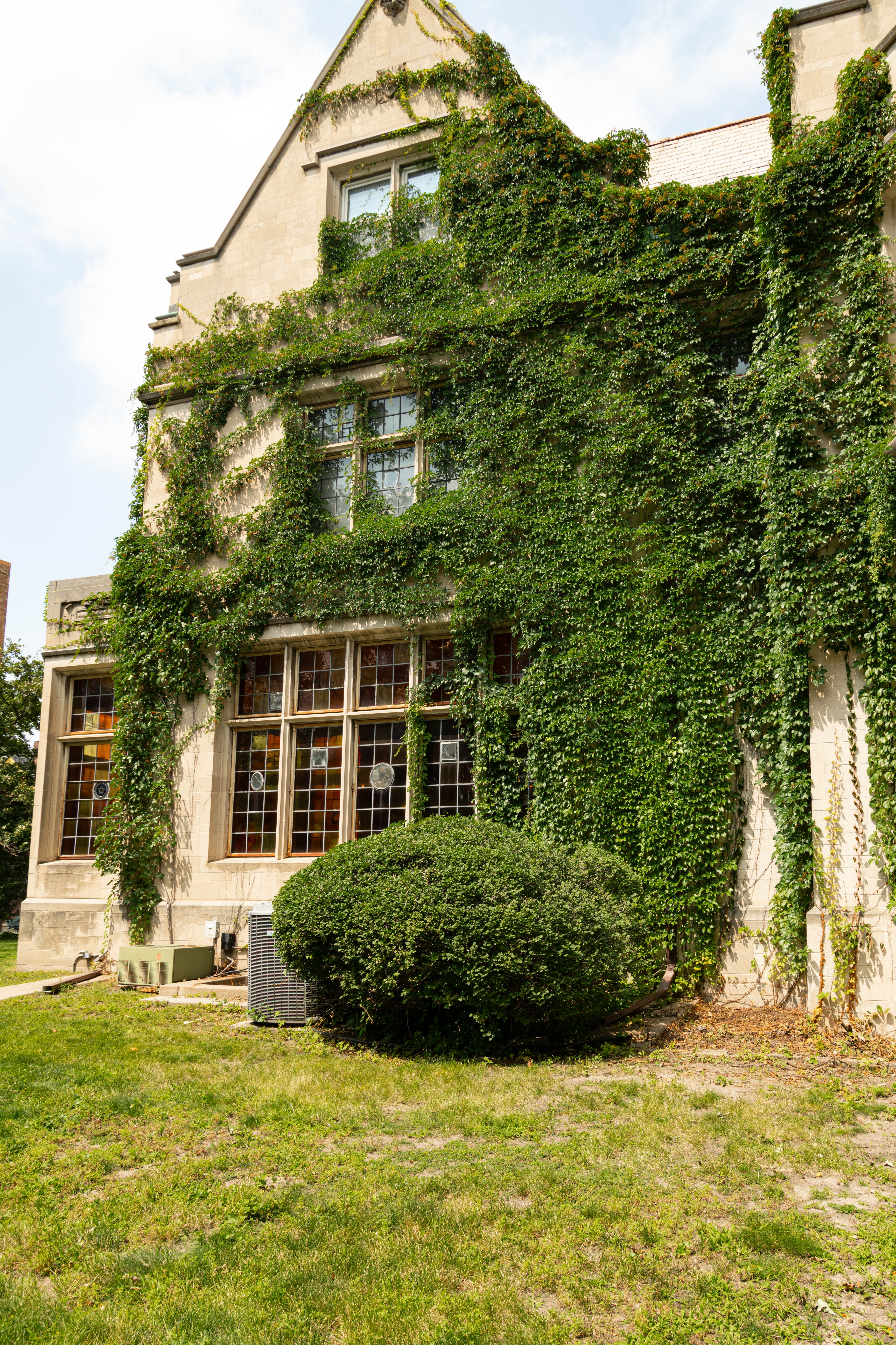 An ivy-covered mansion.