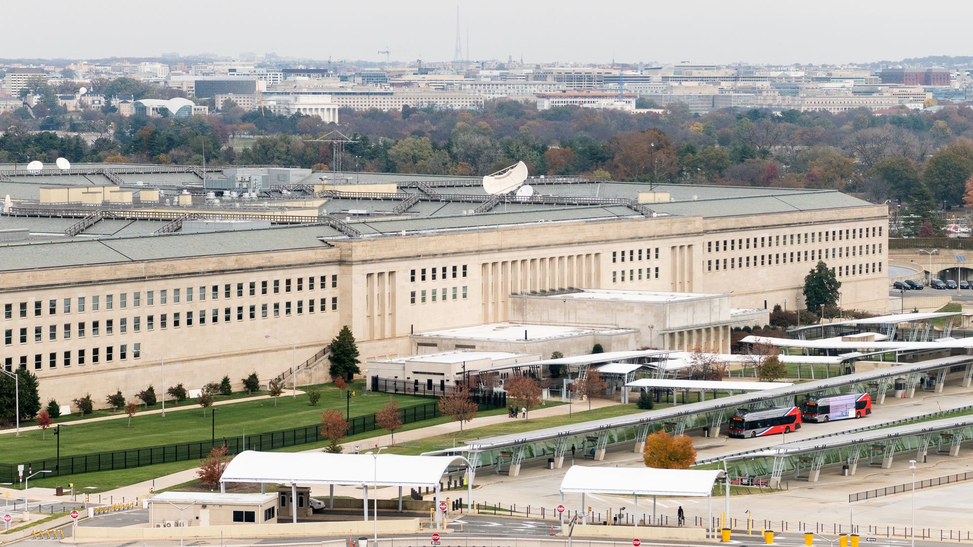 In this image, the Pentagon is seen from a distance.