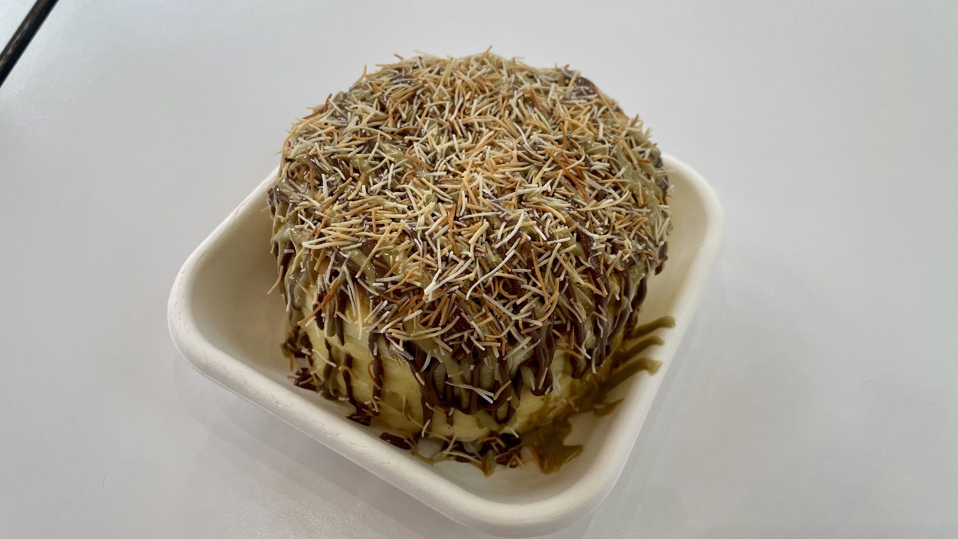 Fluffy Eats' Dubai chocolate cheesecake.