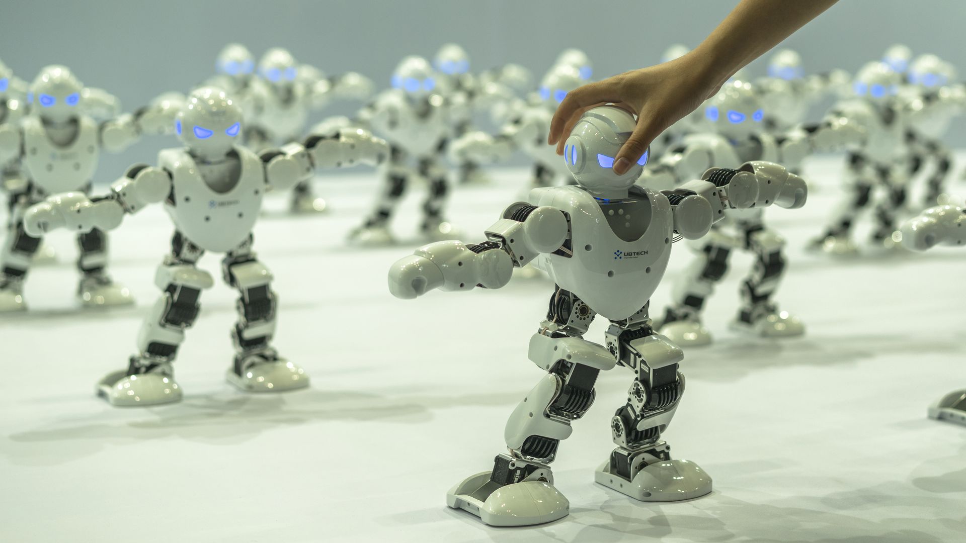 robots dance at consumer electronics trade show