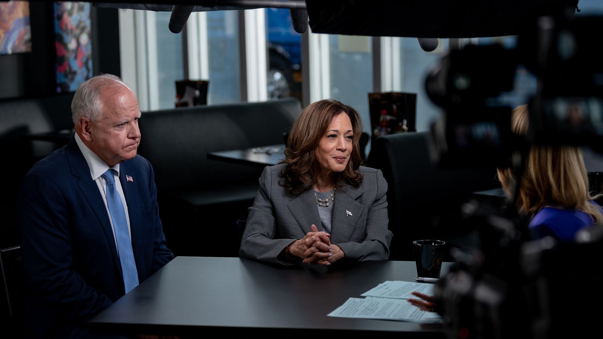 Kamala Harris and Tim Walz are interviewed by CNN's Dana Bash