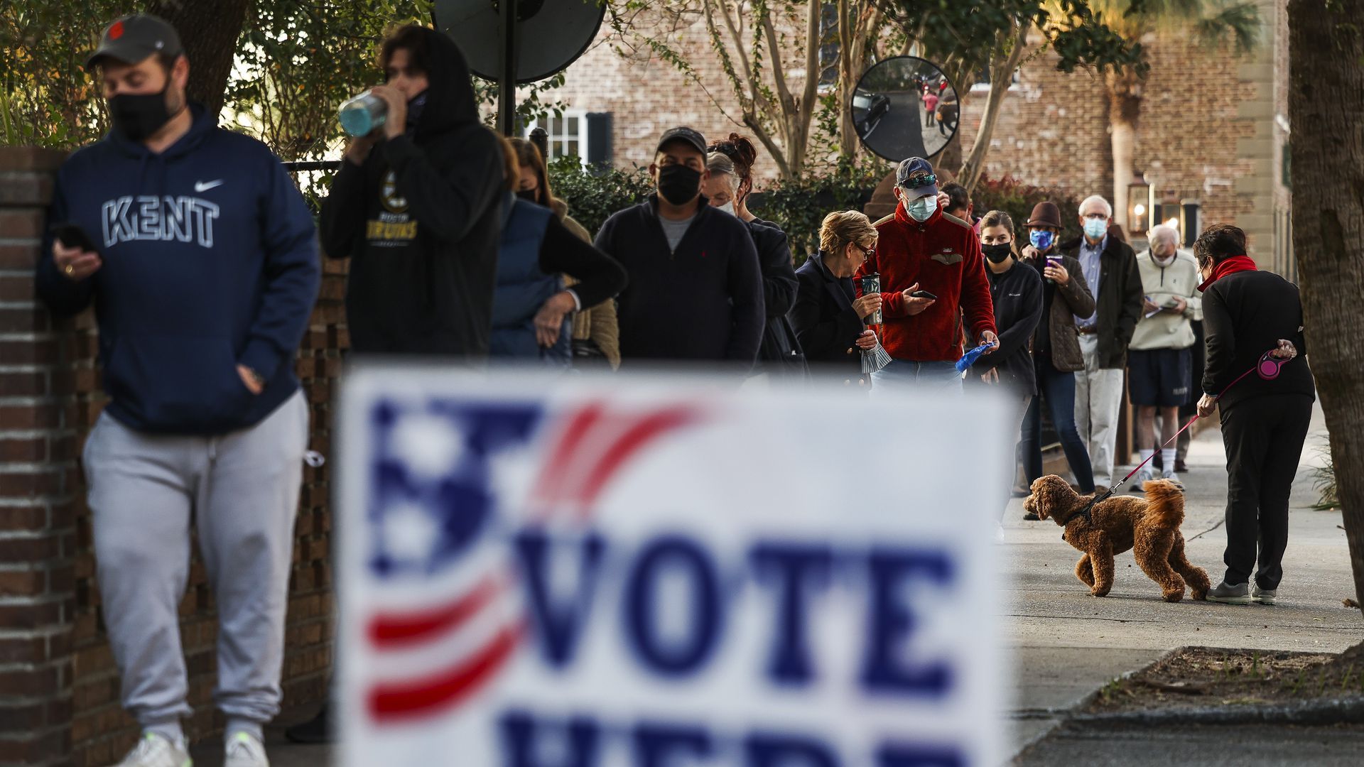 People line up to vote at the Hazel Parker Playground on Election Day in Charleston, S.C. 