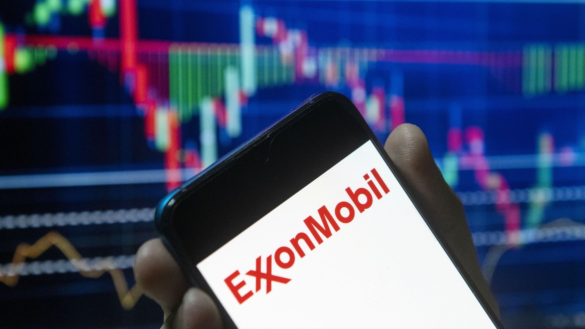 the exxon logo on a phone