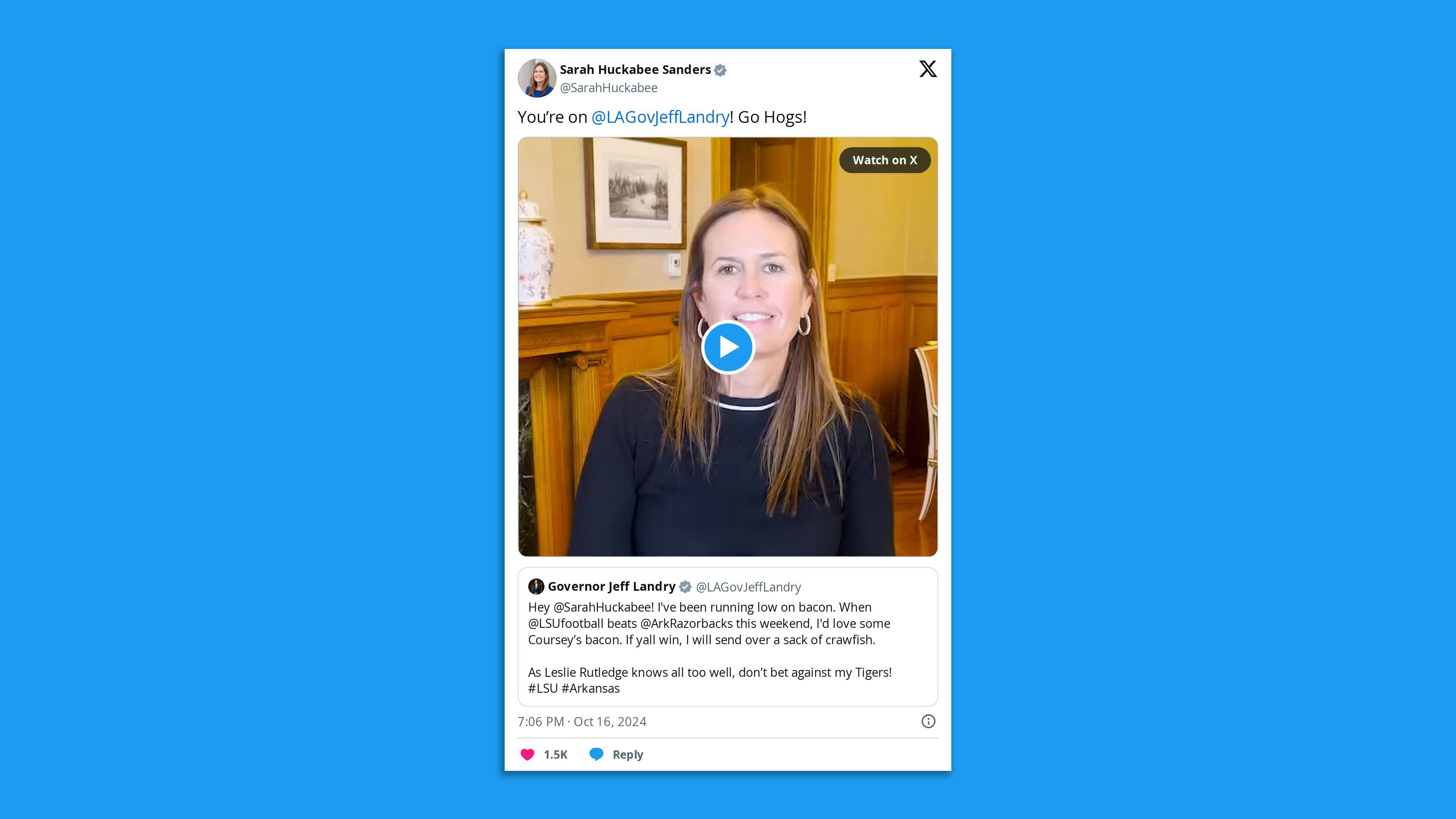 🏈 Two tweets to go Bring it, LSU Axios NW Arkansas