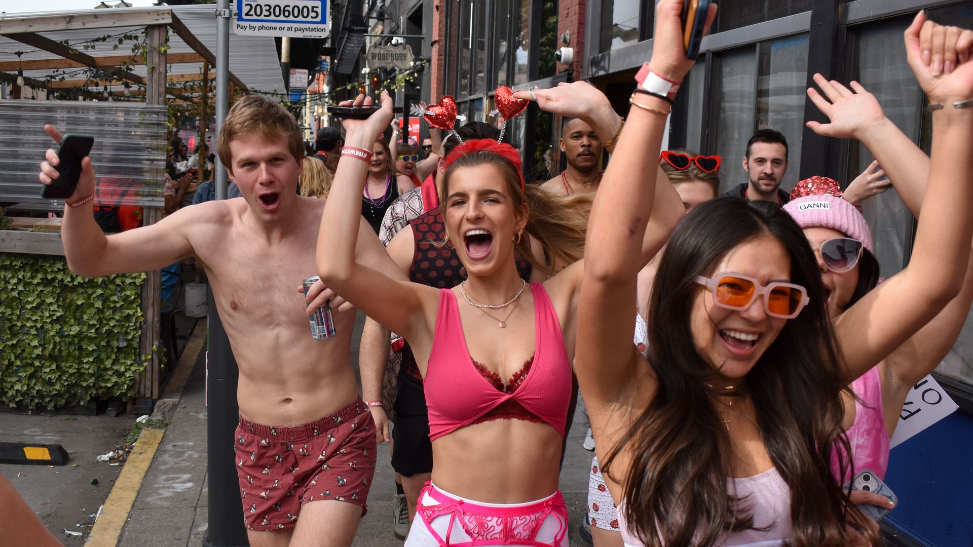 Participants at the annual Cupid's Undie Run in SF. 