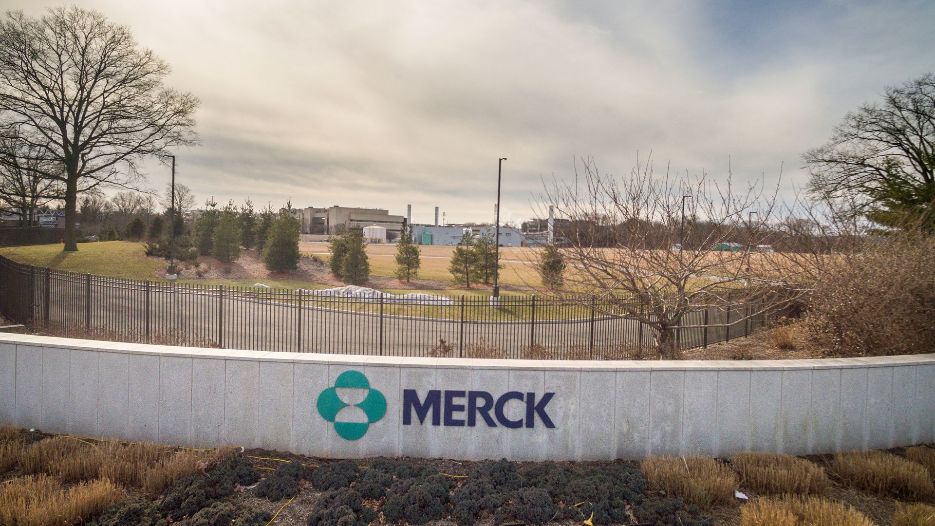 Merck's logo outside of its headquarters in Kenilworth, New Jersey.