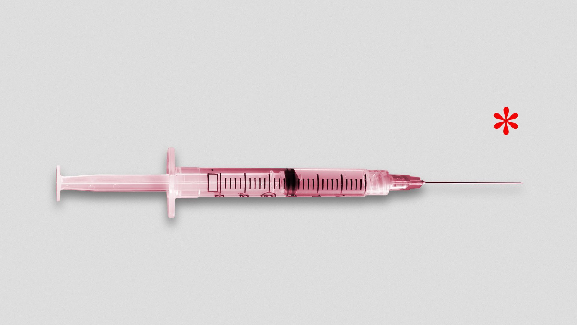 Illustration of a syringe with an asterisk 