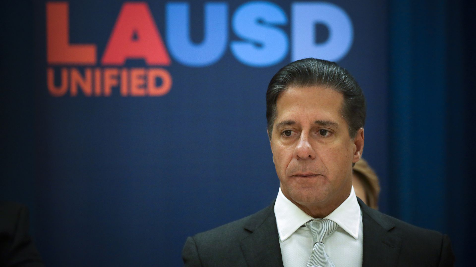L.A. Unified superintendent Alberto M. Carvalho at a press conference in September.