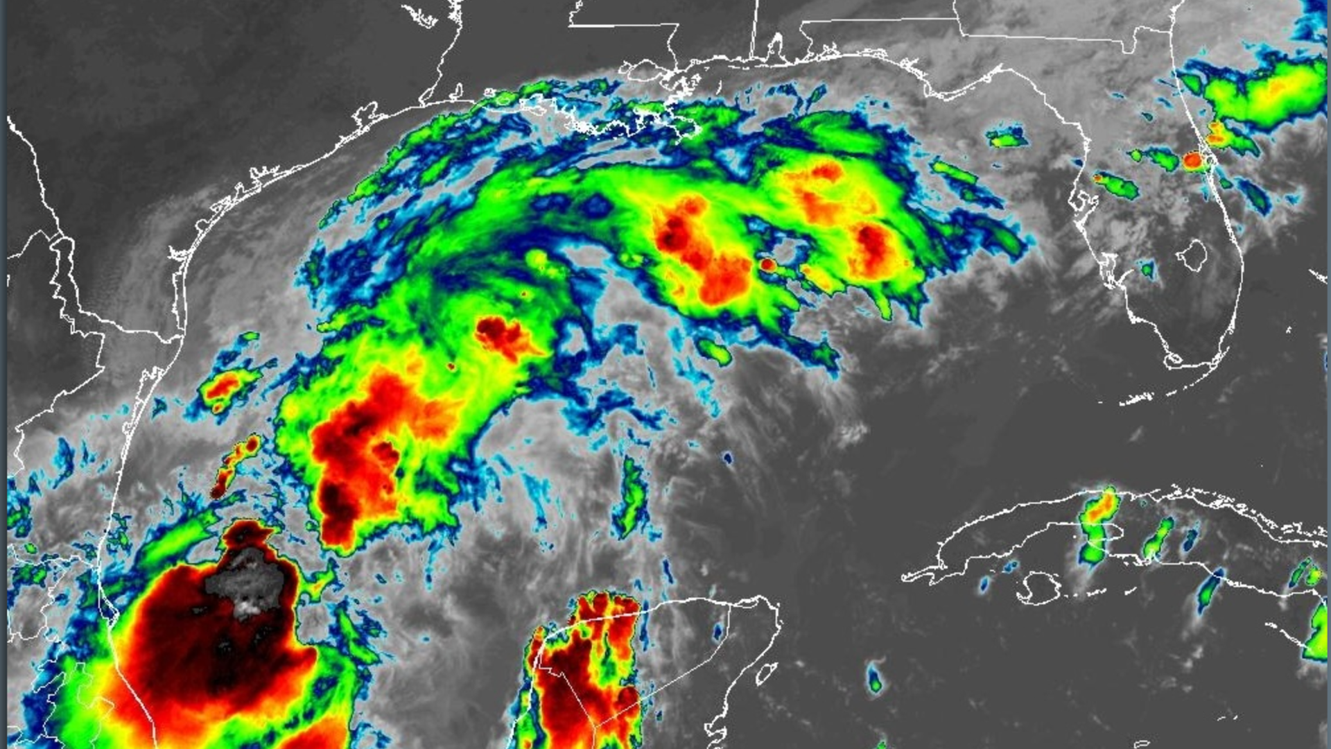 Image shows radar of the Gulf of Mexico
