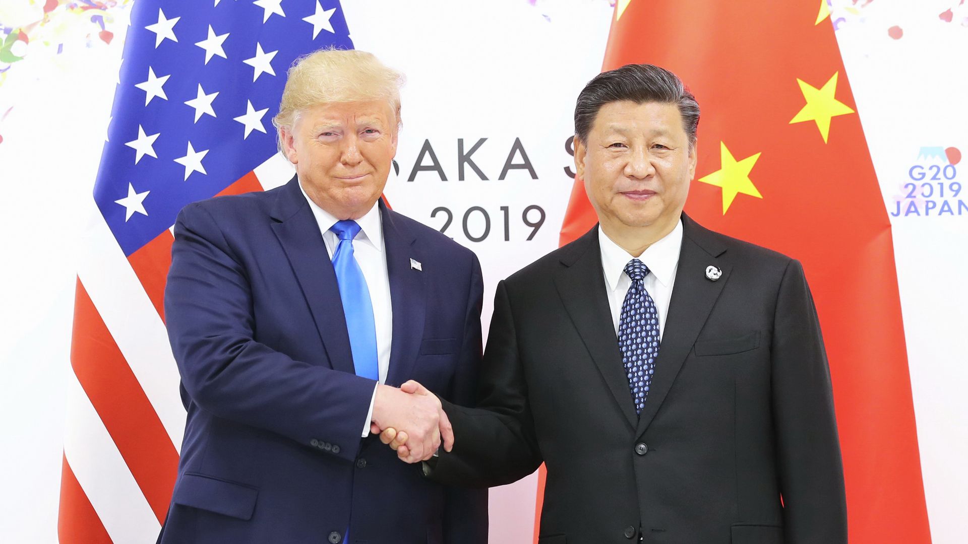 Photograph of Chinese President Xi Jinping meeting with U.S. President Donald Trump in Osaka, Japan, on June 29, 2019
