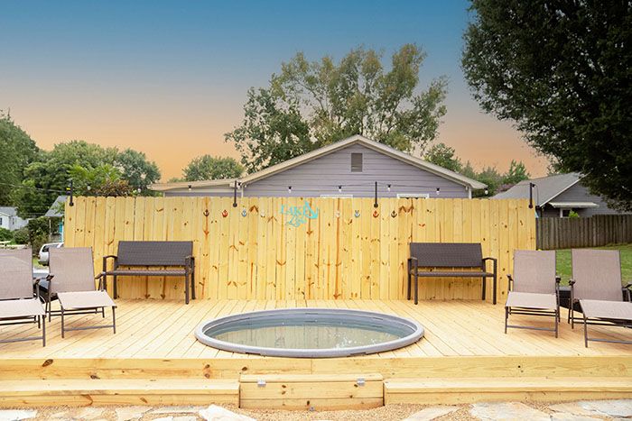 Stock tank pool and deck. Photo: Rico Marcelo/courtesy of Brandt and Rebecca Bronico